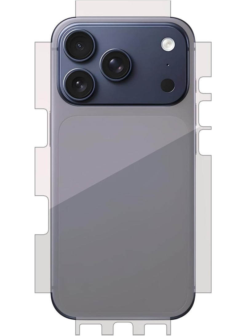 Muzz MATTE Back Sticker Screen Protector for iPhone 17 Pro Max, Matte Anti-Fingerprint, Full Side Anti-Scratch, Gelatin Material (iPhone 17 Pro Max) - Image 4